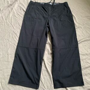 Danskin Black Cargo-Style Relaxed Fit Pants Large 12/14  Lightweight String Tie